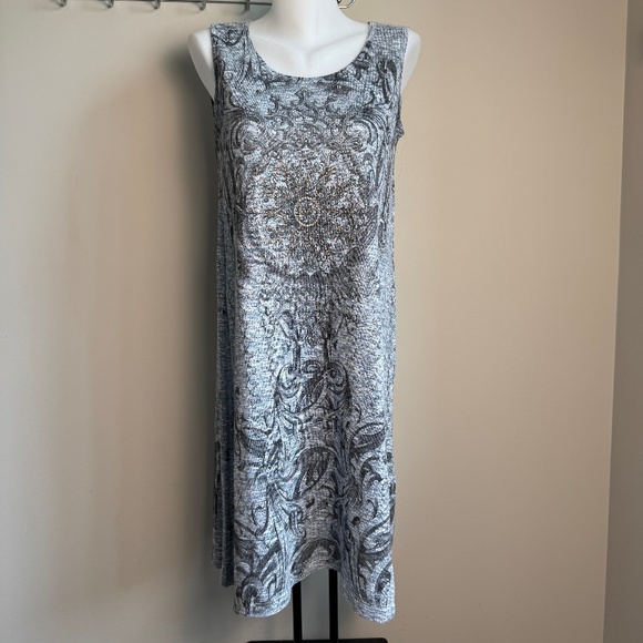 Vintage Cactus Sleeveless Lightweight Knit Dress Size Small Boho Aztec Fairy - Picture 1 of 14